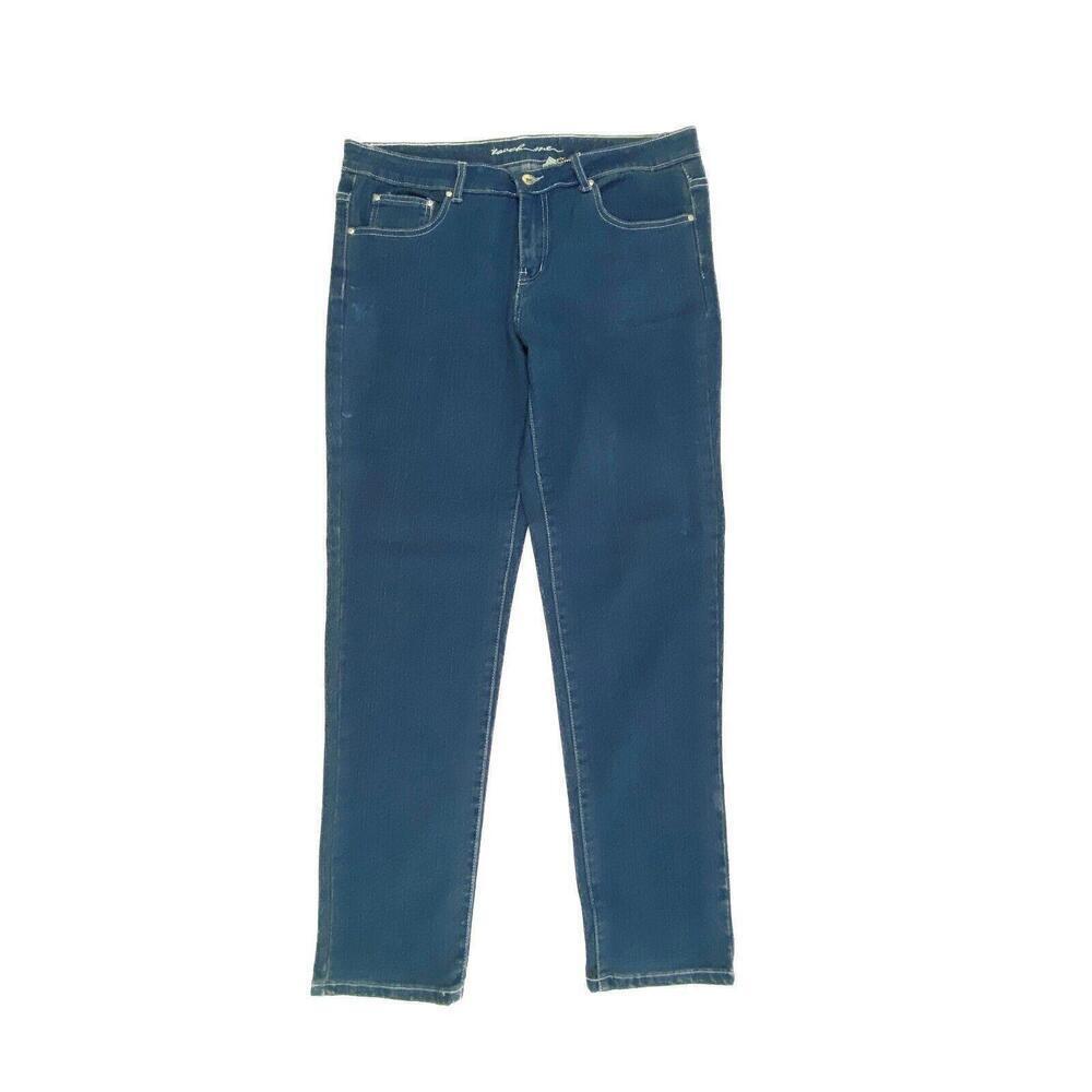 Touch Me Back Flap Pockets Skinny Women's size 16 Dark Wash Blue‎ Denim jeans